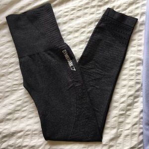 BLACK MARL HIGH WAISTED SEAMLESS GYMSHARK LEGGINGS
